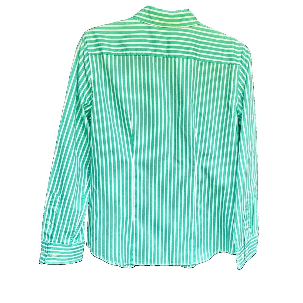 Jones New York Signature NWT Seafoam Green White Striped Button Shirt Medium M - Picture 11 of 11